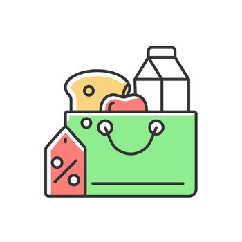 Reduced food prices RGB color icon