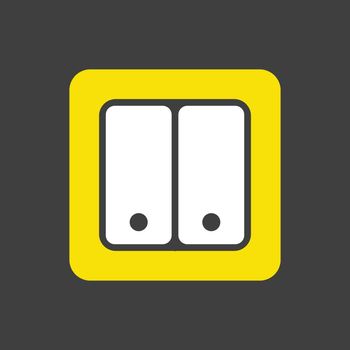 Electrical Switch two buttons vector flat icon
