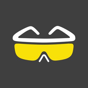 Safety goggles vector icon. Construction, repair