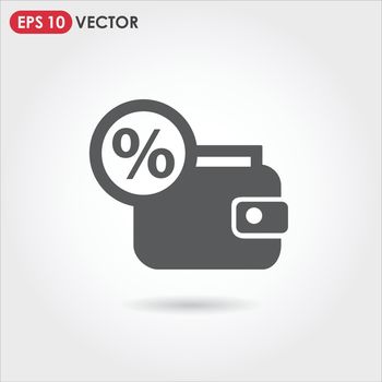 wallet single vector icon
