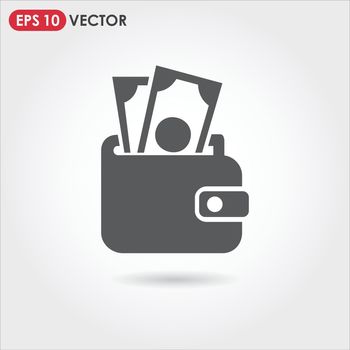 wallet single vector icon