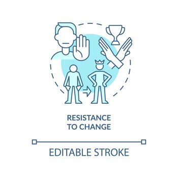 Resistance to change blue concept icon