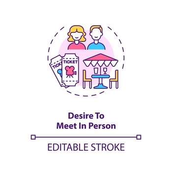 Desire to meet in person concept icon.