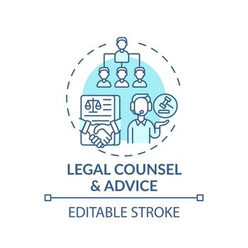 Legal counsel and advice concept icon