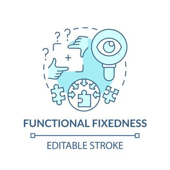 Functional fixedness blue concept icon
