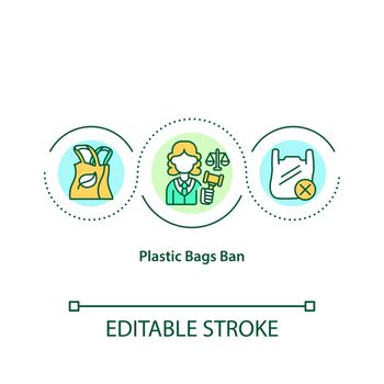 Plastic bags ban concept icon