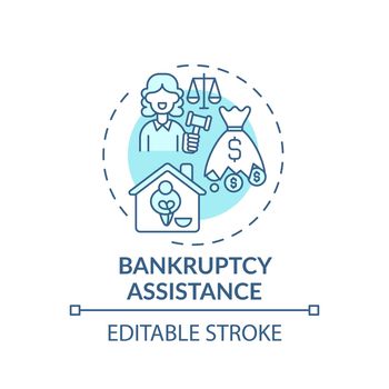 Bankruptcy assistance concept icon