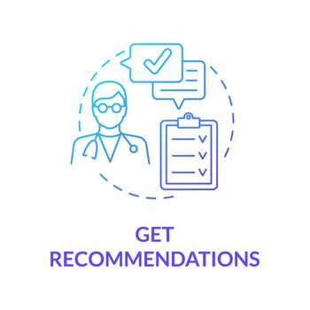 Get recommendations graident blue concept icon