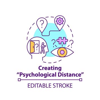 Creating psychological distance concept icon