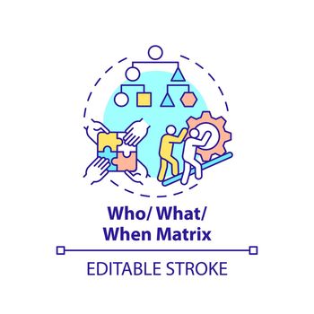 Who, what, when matrix concept icon