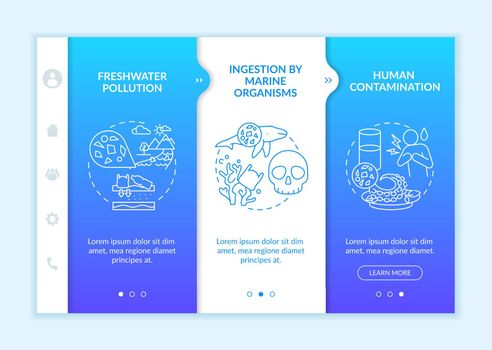 Microplastics effects onboarding vector template