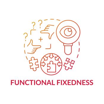 Functional fixedness red gradient concept icon