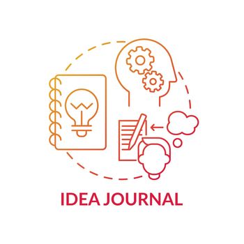 Idea journal red gradient concept icon