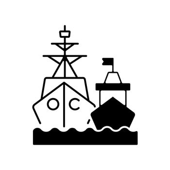 Naval fleet black linear icon