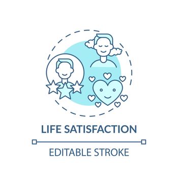 Life satisfaction turquoise concept icon