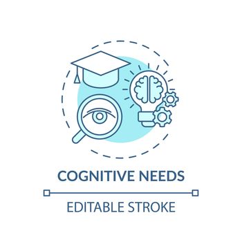 Cognitive needs turquoise concept icon