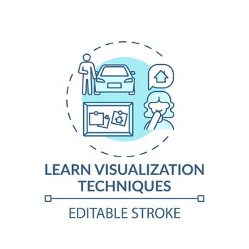 Learn visualization technique turquoise concept icon