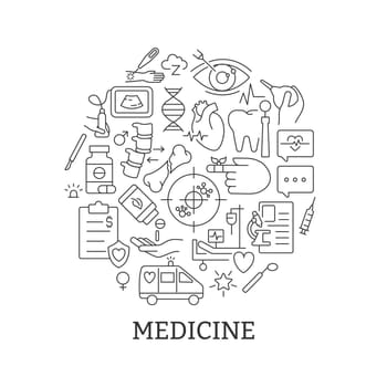 Medicine abstract linear concept layout with headline