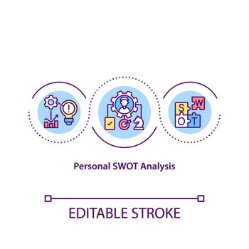 Personal SWOT analysis concept icon