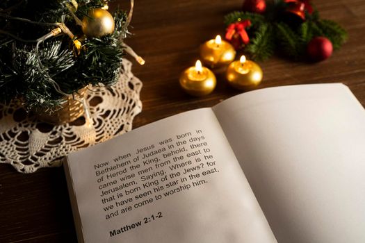 Bible book in Christmas time
