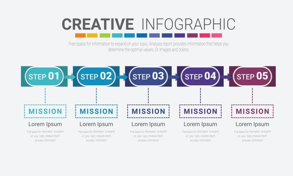 Timeline infographic template with 6 options
