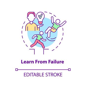 Learn from failure concept icon