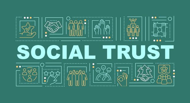 Social trust dark green word concepts banner