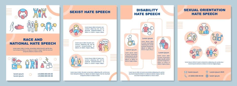 Racist and national hate speech brochure template