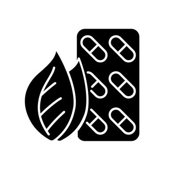 Herbal supplements black glyph icon