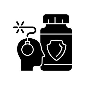 Anxiety supplements black glyph icon