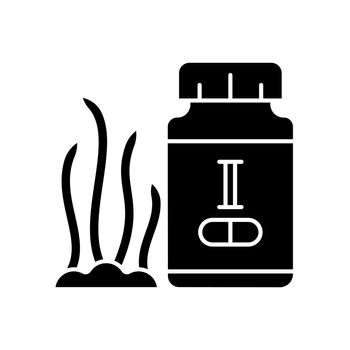 Iodine supplements black glyph icon