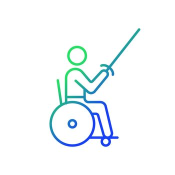 Wheelchair fencing gradient linear vector icon