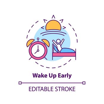 Wake up early concept icon