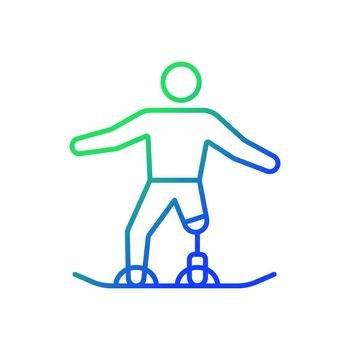 Snowboarding gradient linear vector icon