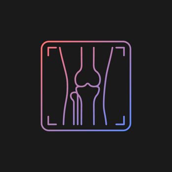 Arthritis x ray gradient vector icon for dark theme