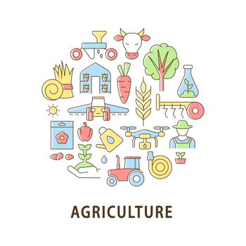 Agriculture abstract color concept layout with headline