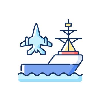 Aircraft carrier RGB color icon