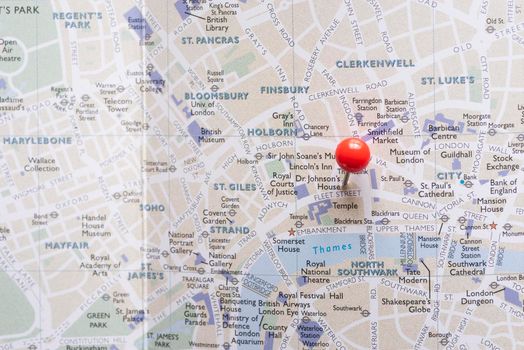 west end london map with pin. High quality photo