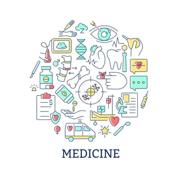 Medicine abstract color concept layout with headline