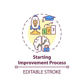 Starting improvement process concept icon