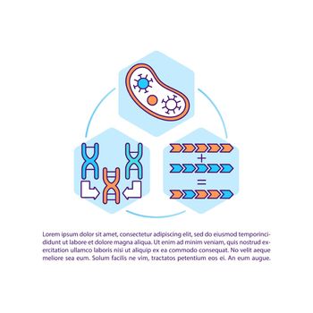 Viral genome modification concept line icons with text