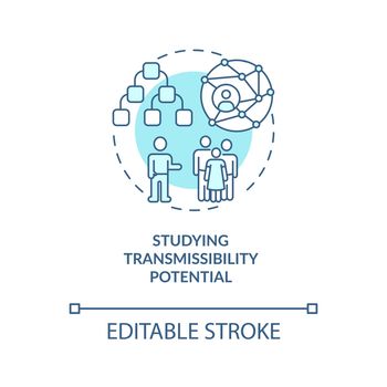 Studying transmissibility potential concept icon