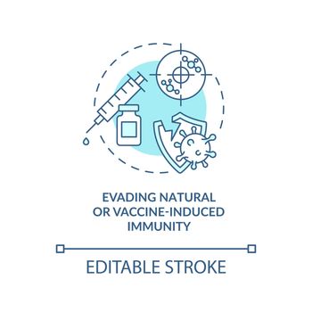 Evading natural or vaccine induced immunity concept icon