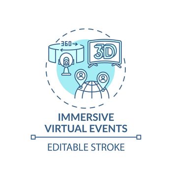 Immersive virtual events concept icon