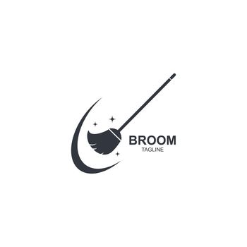 Broom logo vector icon illustration