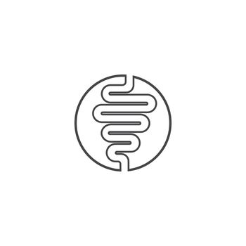 intestines symbol for digestive logo vector icon illustration