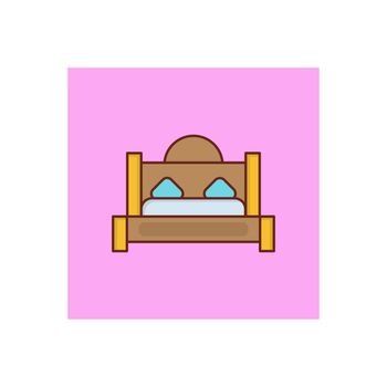 bed vector flat color icon