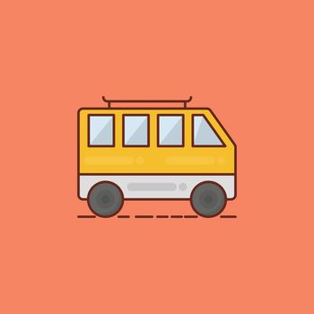 bus vector flat color icon