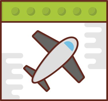 travel vector flat color icon