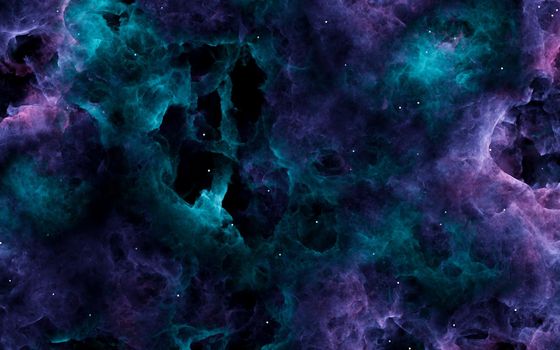 abstract background of green and purple nebula